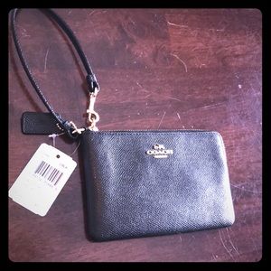 Coach wristlet—Black w gold trim